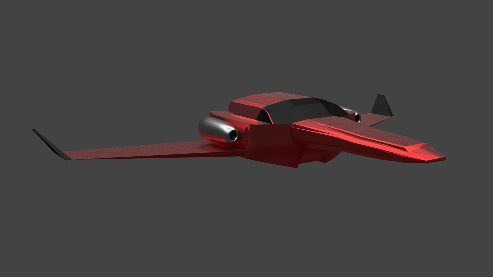 Low-Poly Spaceship fighter jet Low-poly 3D model_2