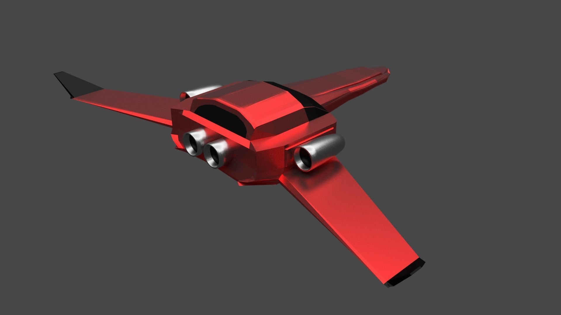 Low-Poly Spaceship fighter jet Low-poly 3D model_4