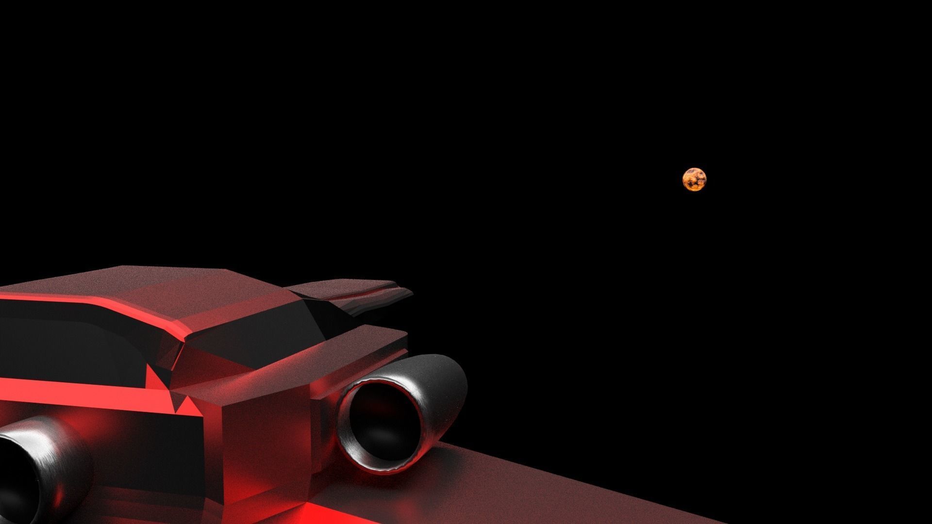 Low-Poly Spaceship fighter jet Low-poly 3D model_1