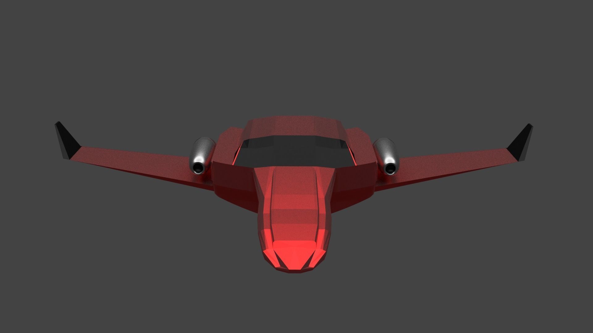 Low-Poly Spaceship fighter jet Low-poly 3D model_3