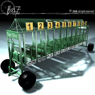 Horses start cages 3D model
