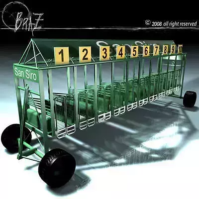 Horses start cages 3D model