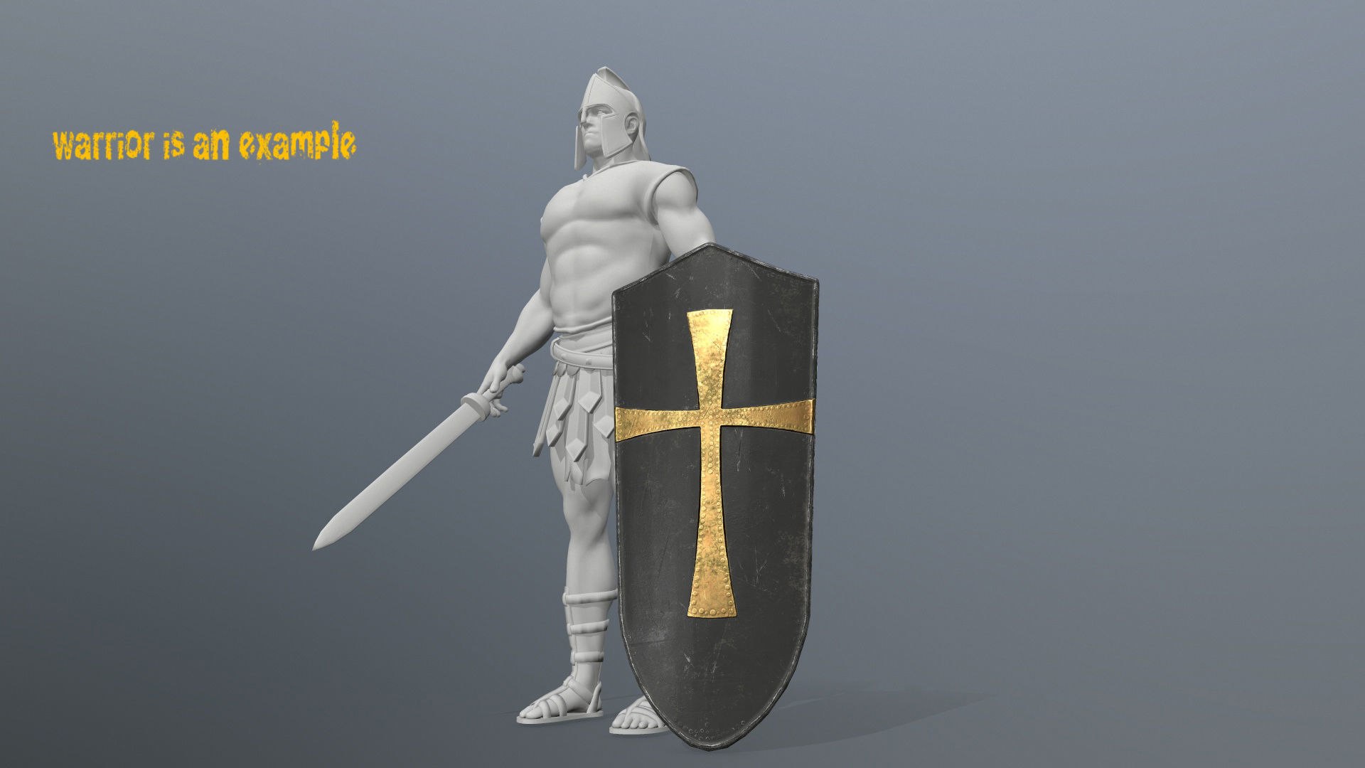 shield set 4 warrior holding Low-poly 3D model_11