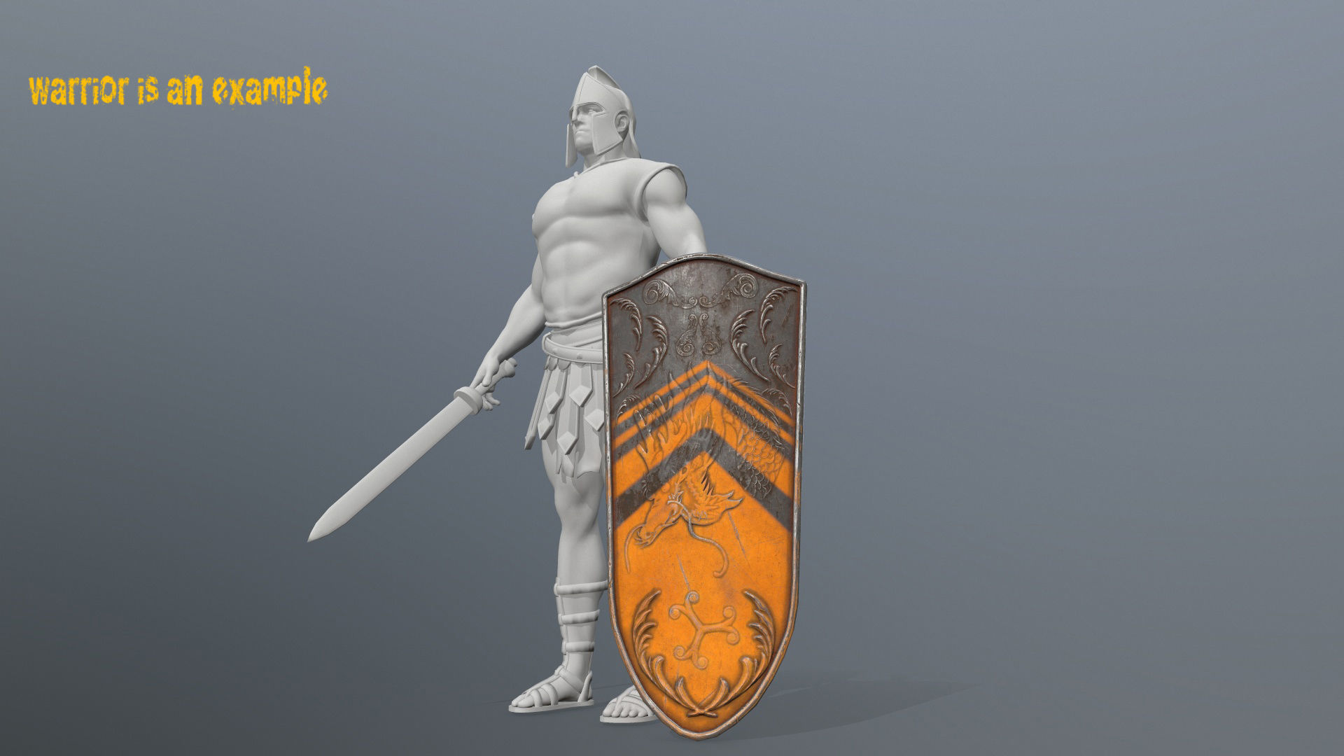 shield set 4 warrior holding Low-poly 3D model_16
