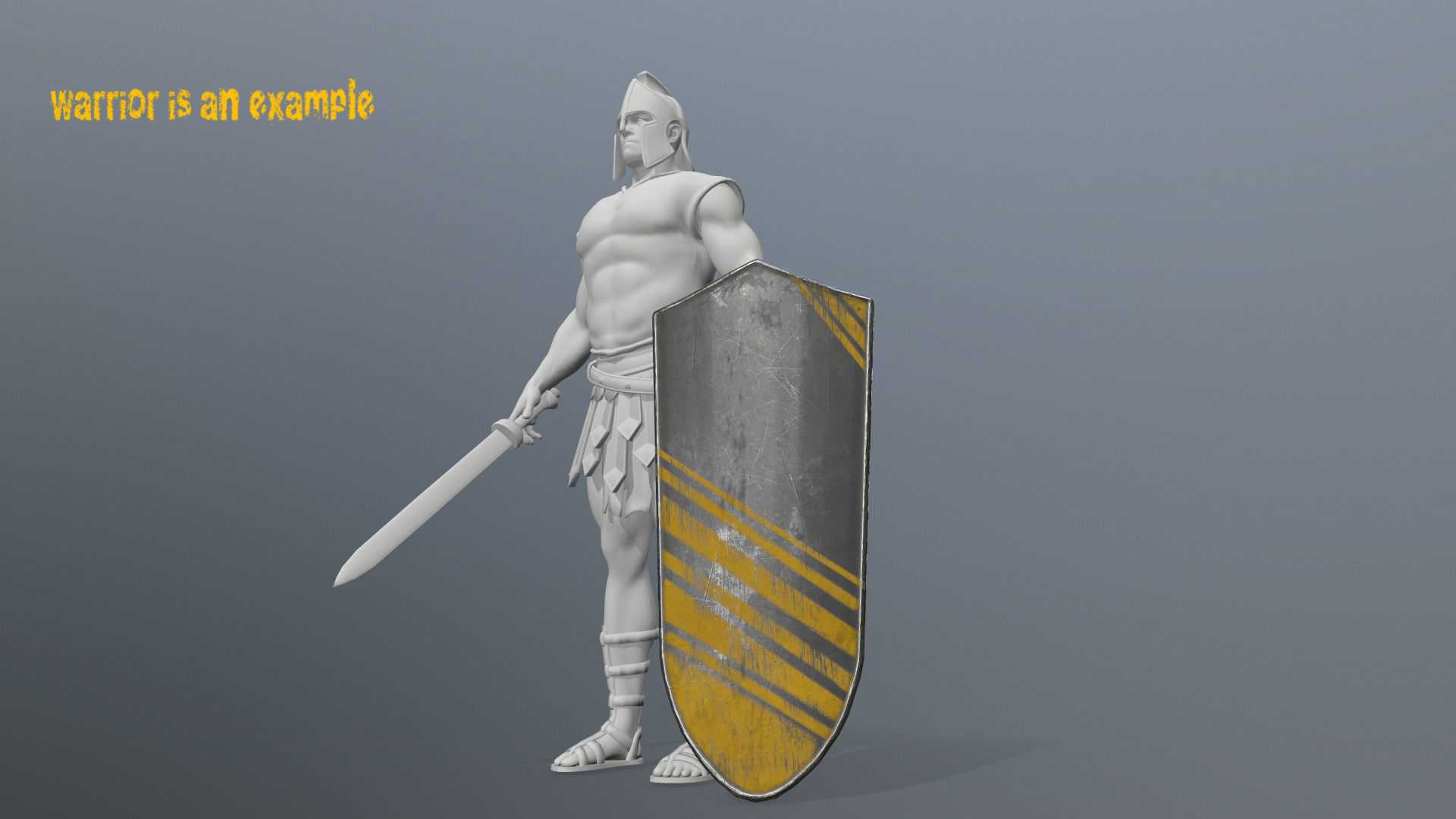 shield set 4 warrior holding Low-poly 3D model_14