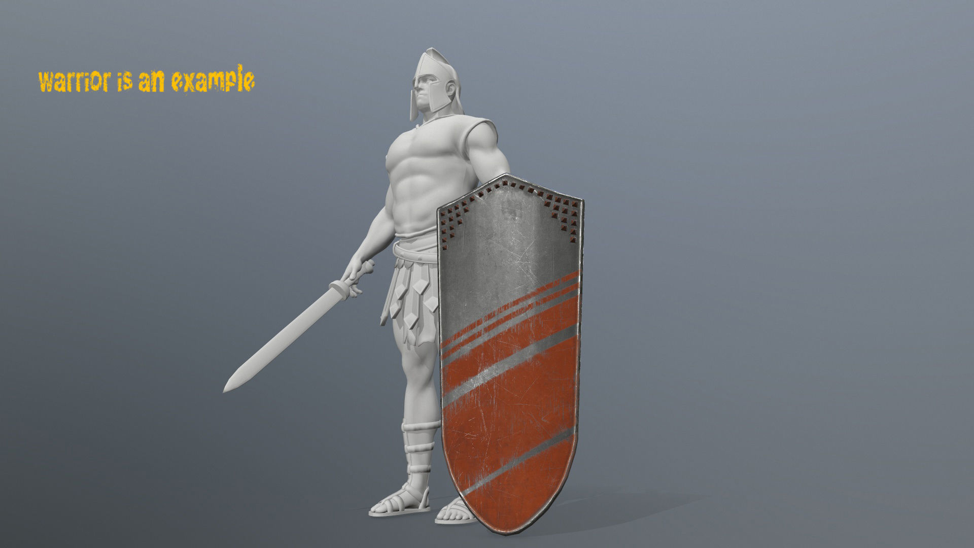 shield set 4 warrior holding Low-poly 3D model_13
