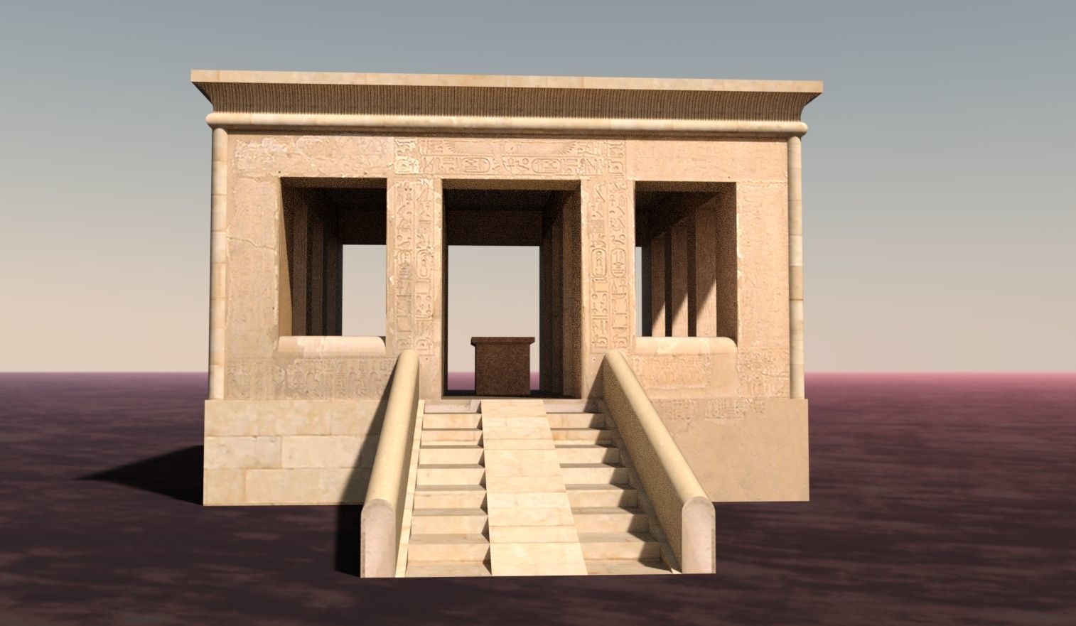 White Chapel of Senusret I Low-poly 3D model_2