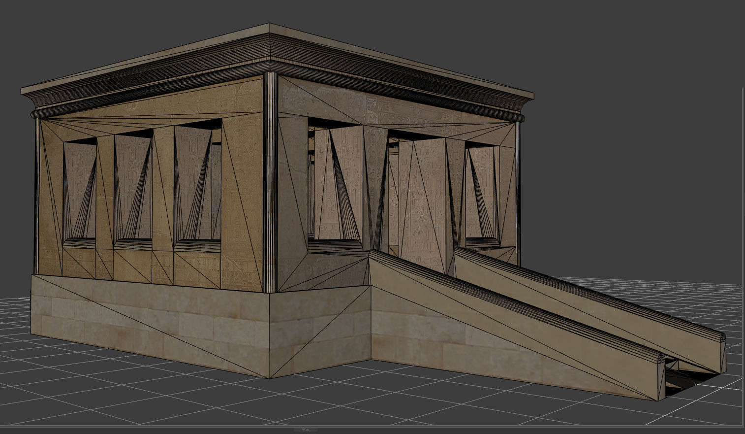 White Chapel of Senusret I Low-poly 3D model_1
