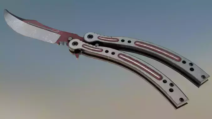 ButterFly Knife Game ready asset Low-poly 3D model ButterFly Knife Game ready asset Low-poly 3D model