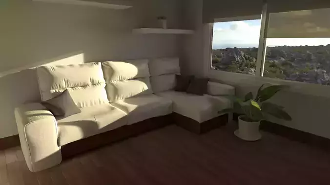 LargeSofa living room with couch and window