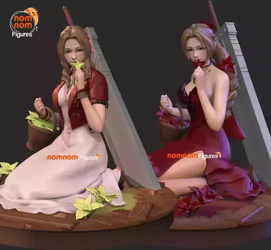 Aerith Version 1  and 2 - Final Fantasy 7 Remake 3D print model