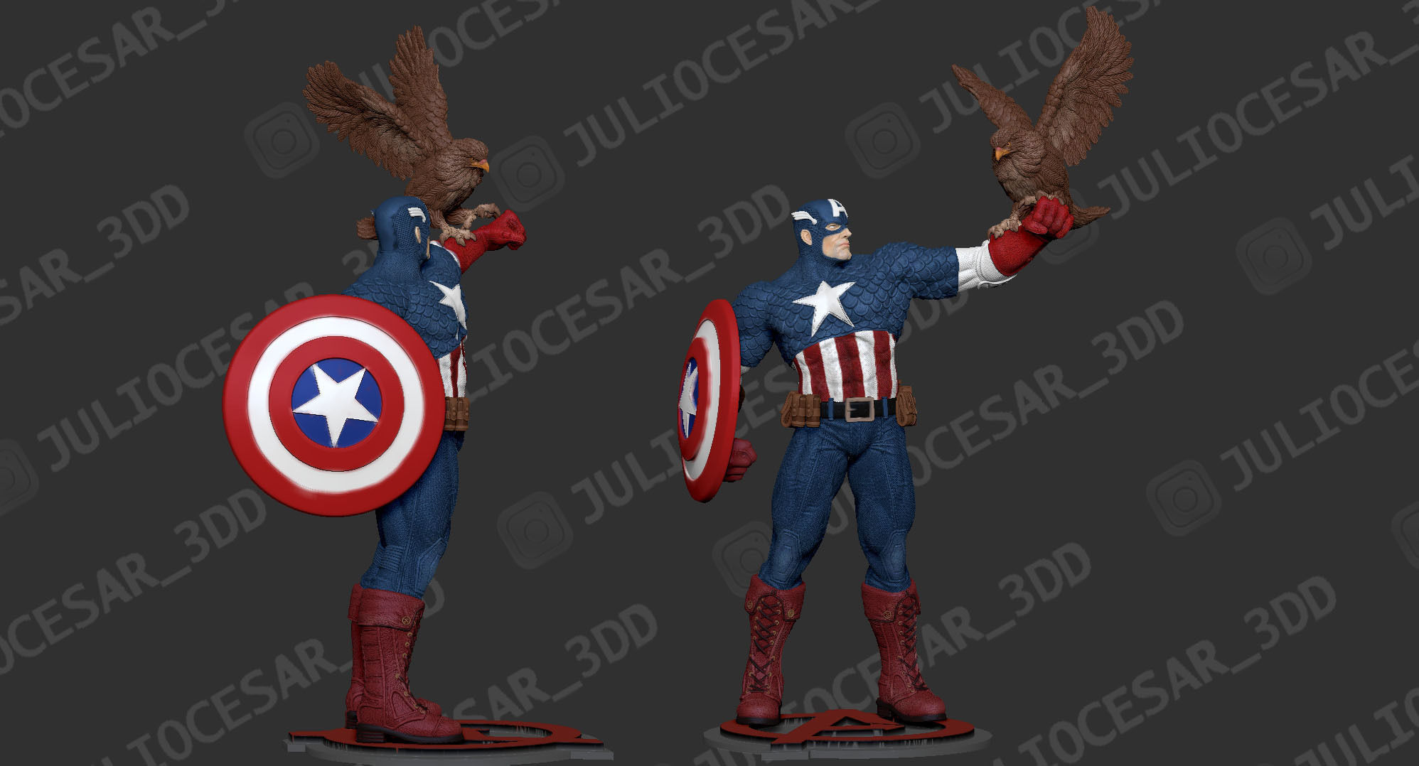 Captain America classic 3D print model_1