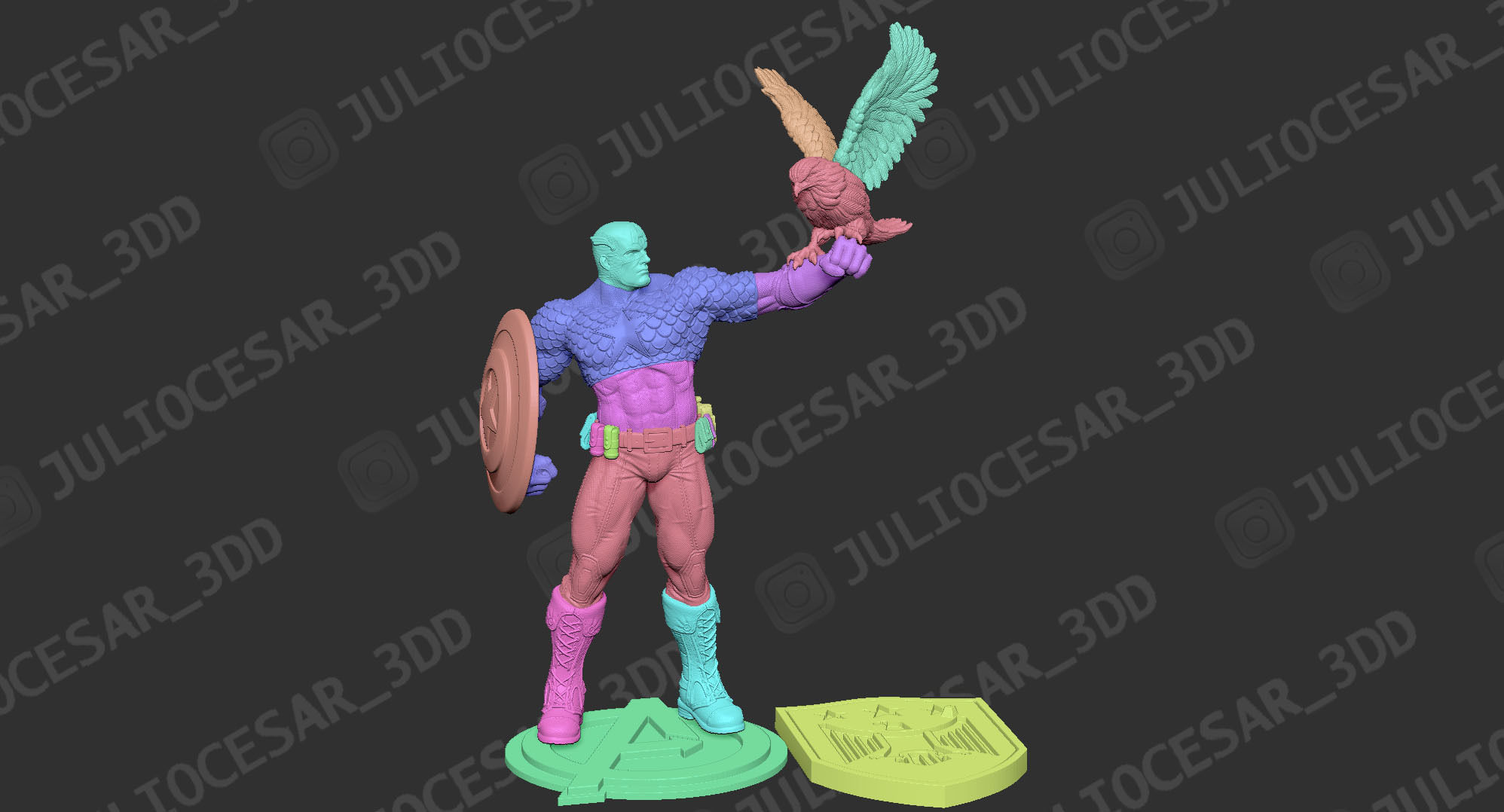 Captain America classic 3D print model_4