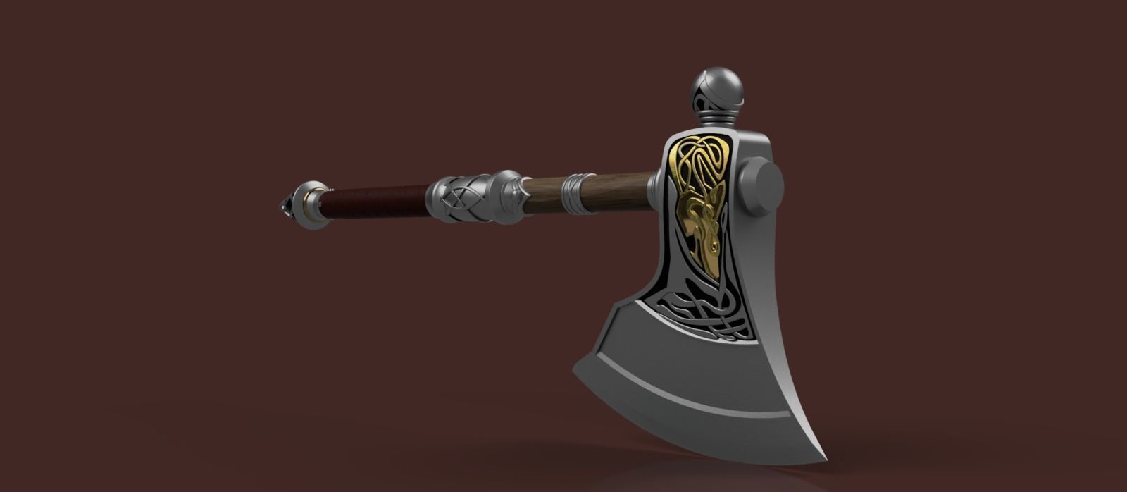 Assassins Creed Valhalla Wolf axe 3D print model_3