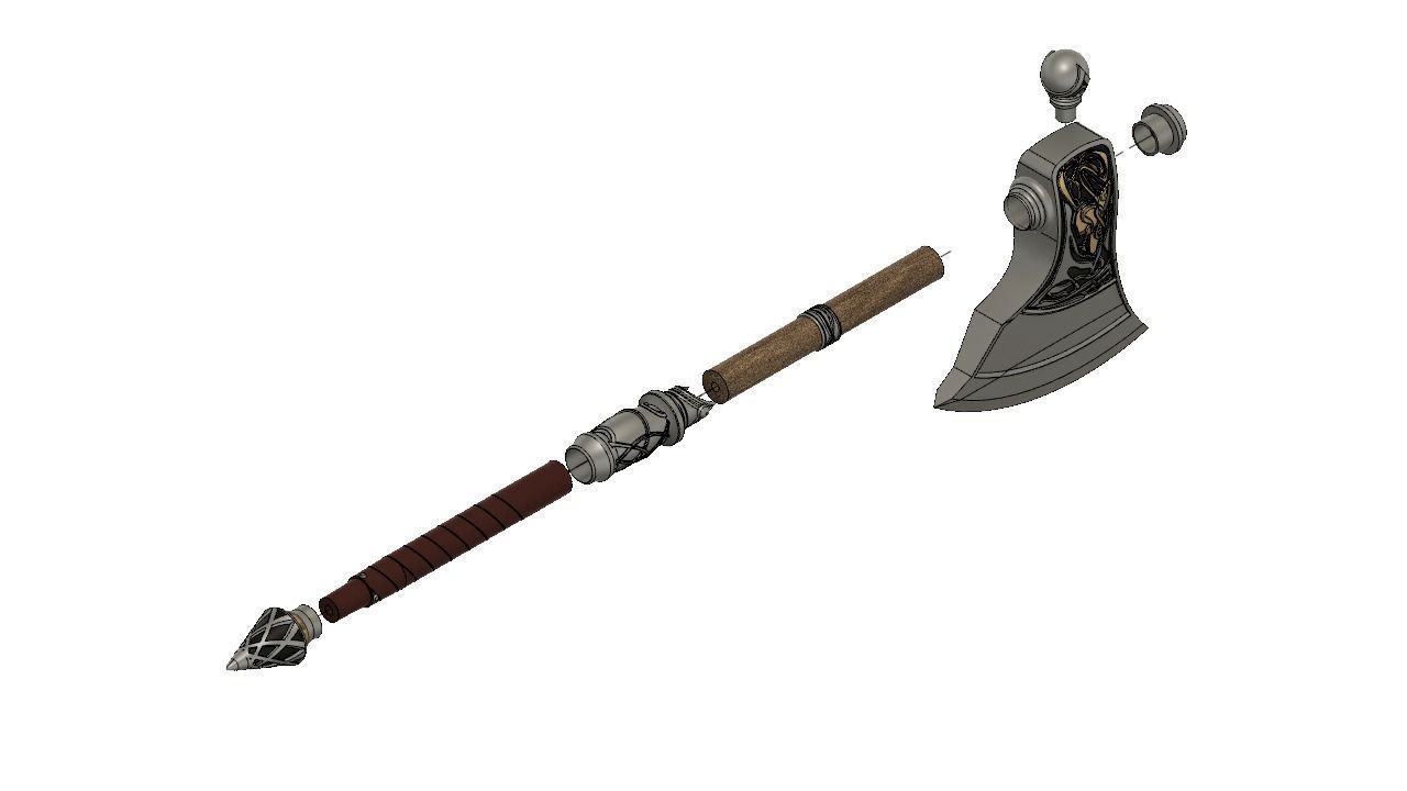 Assassins Creed Valhalla Wolf axe 3D print model_4