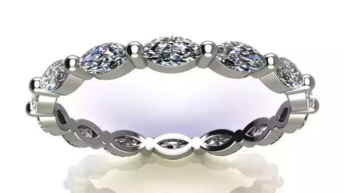 4x2 mm Marquise Diamonds Band Ring