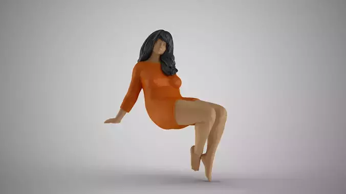 Woman Sitting on Tree Branch