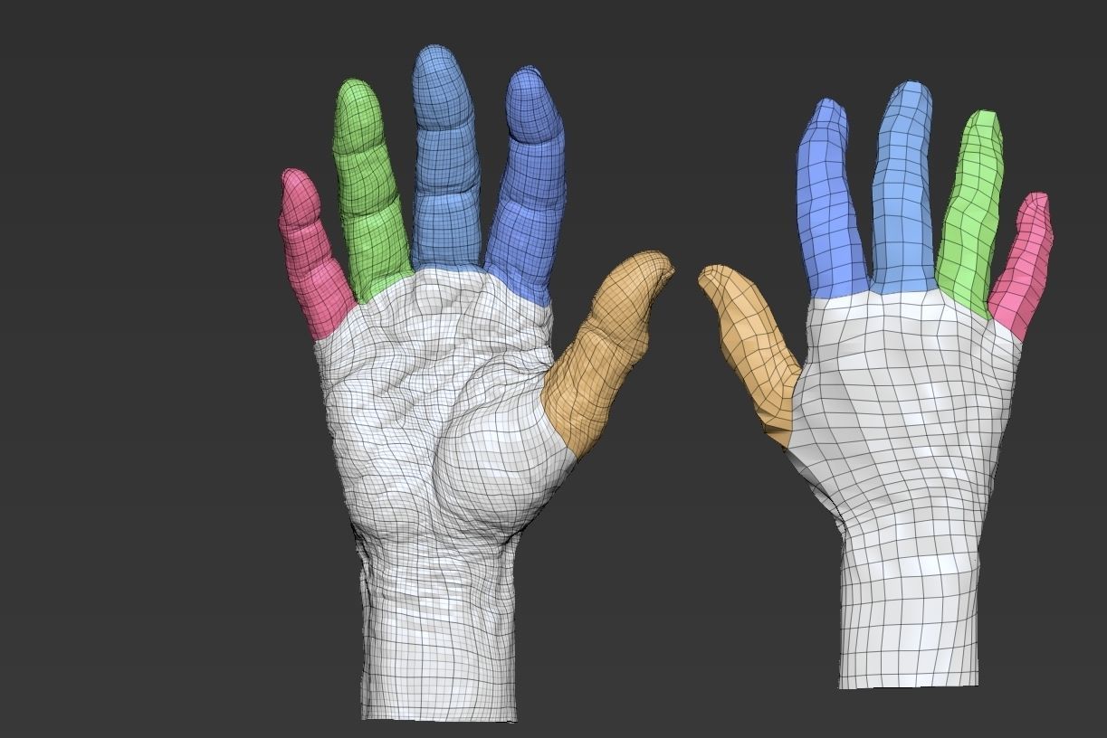 Old Male Realistic hand 3D model_27