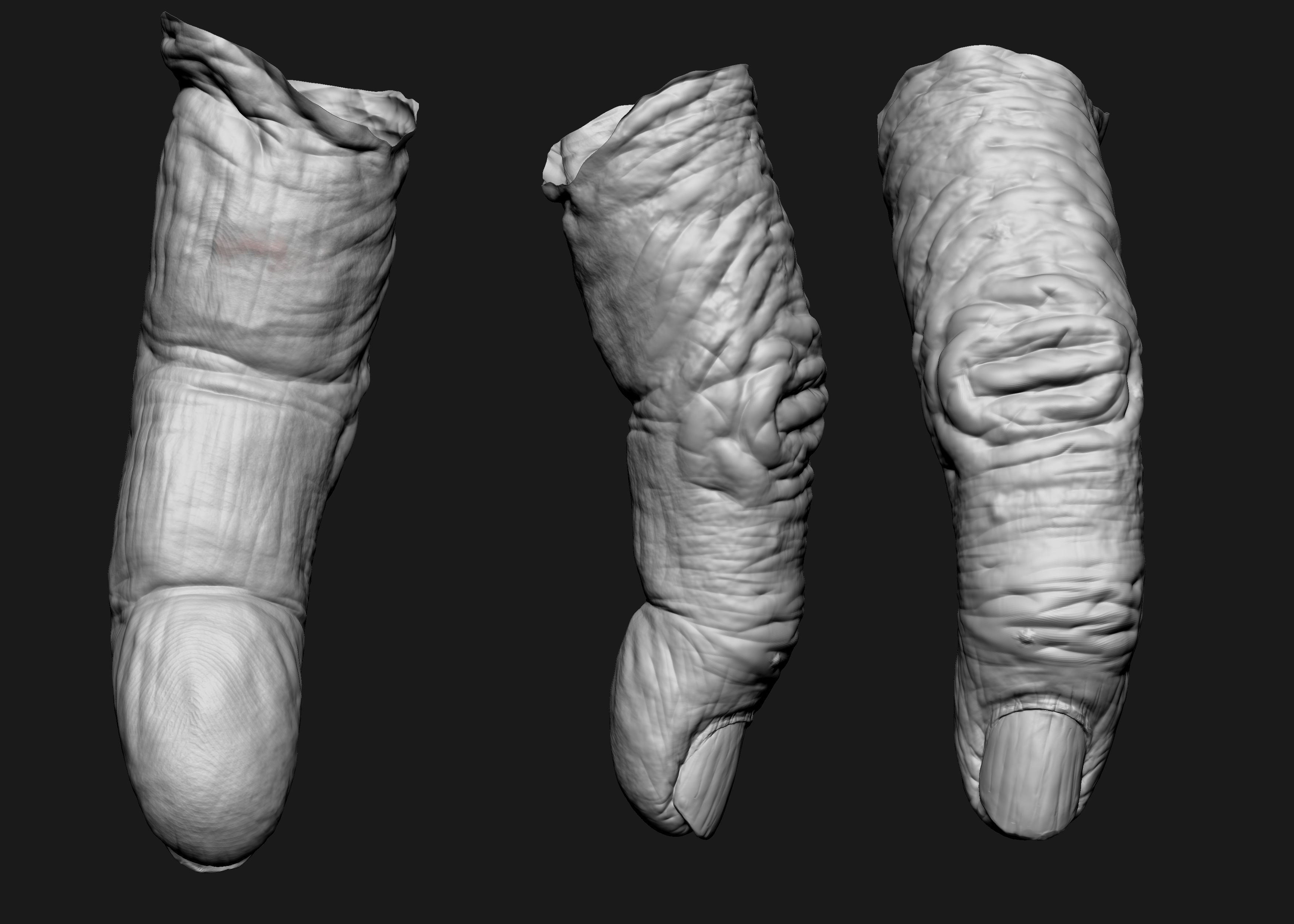 Old Male Realistic hand 3D model_12