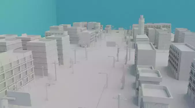  City Low Poly 3d model Town Low-poly 3D model