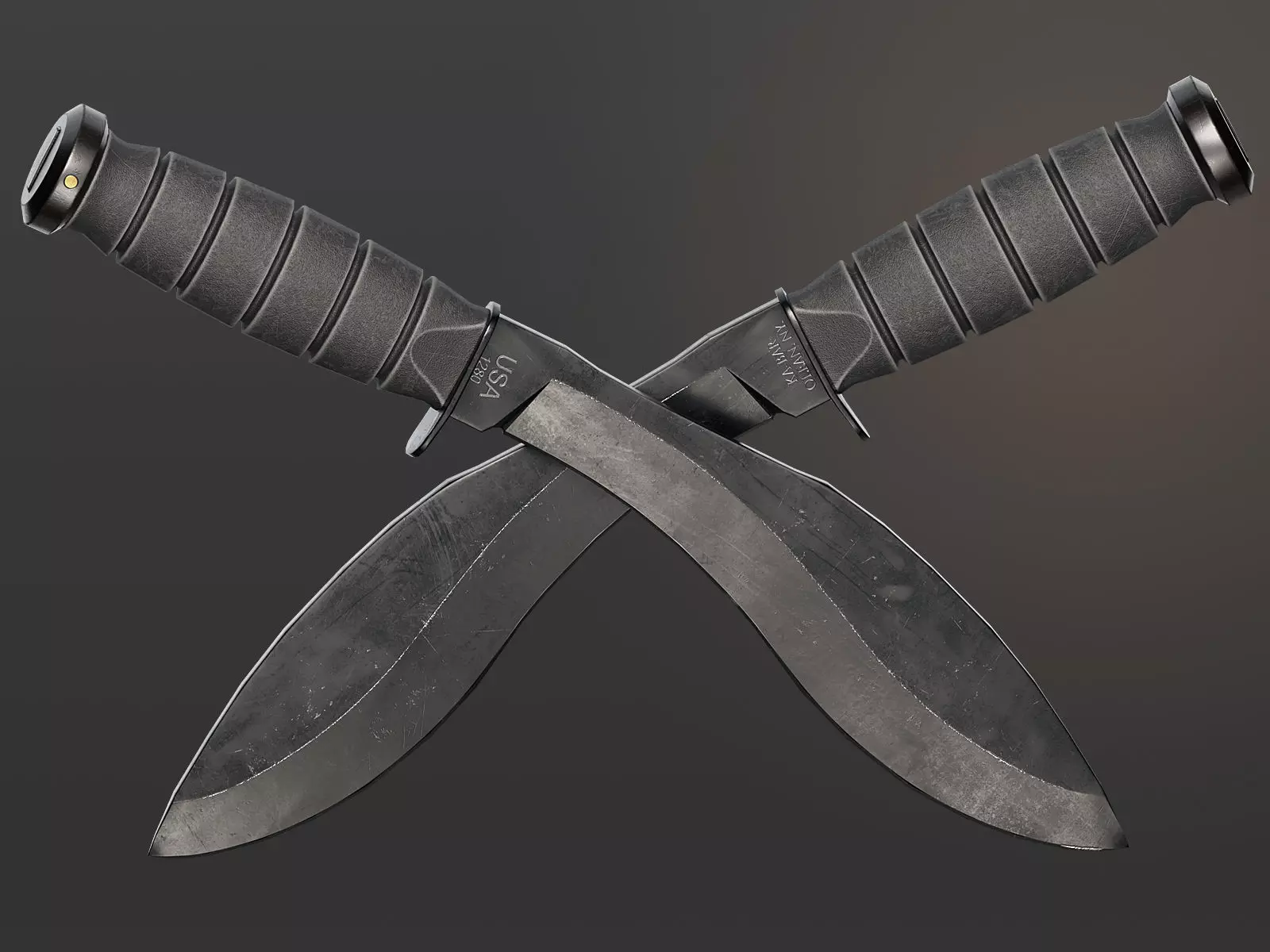KA-BAR Combat Kukri Low-poly 3D model_0