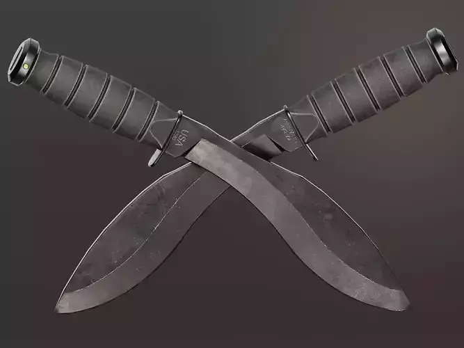 KA-BAR Combat Kukri Low-poly 3D model