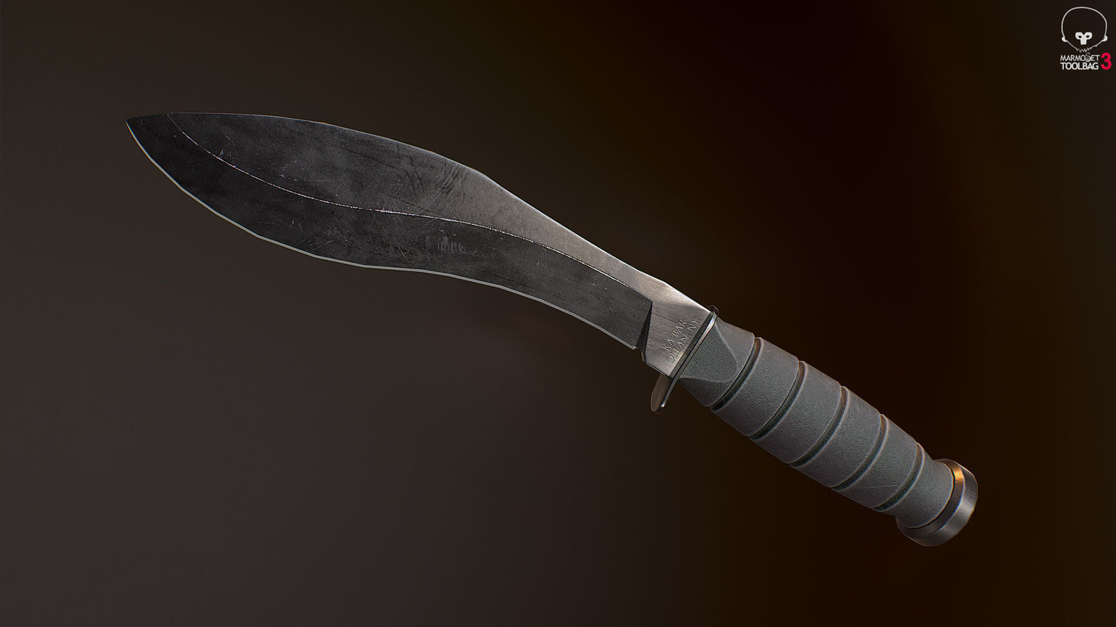 KA-BAR Combat Kukri Low-poly 3D model_8