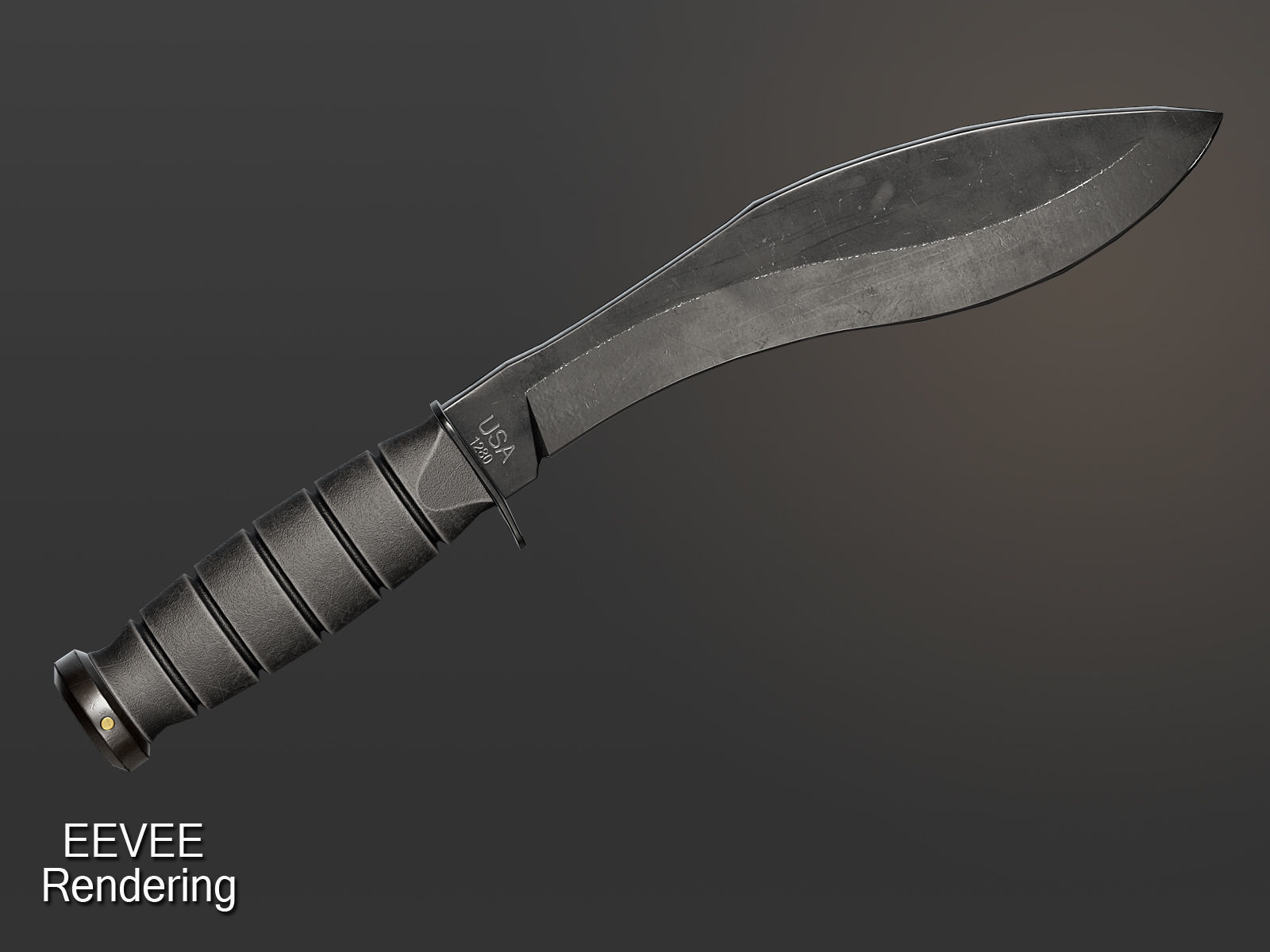 KA-BAR Combat Kukri Low-poly 3D model_7