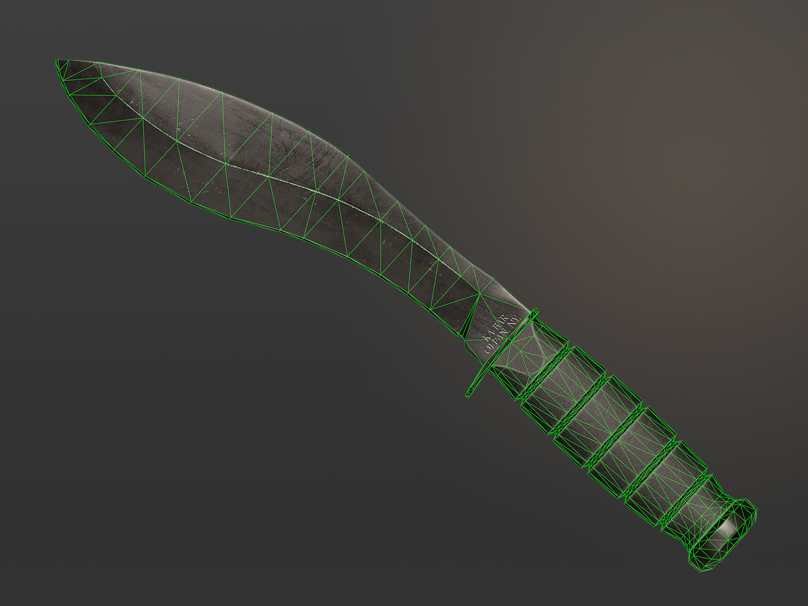 KA-BAR Combat Kukri Low-poly 3D model_10