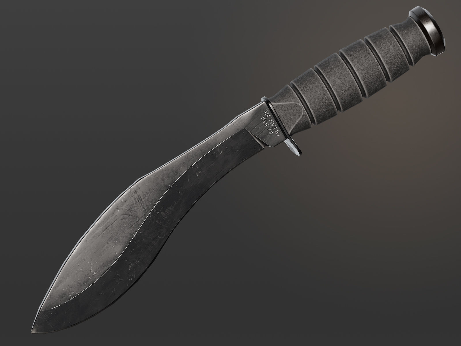 KA-BAR Combat Kukri Low-poly 3D model_1