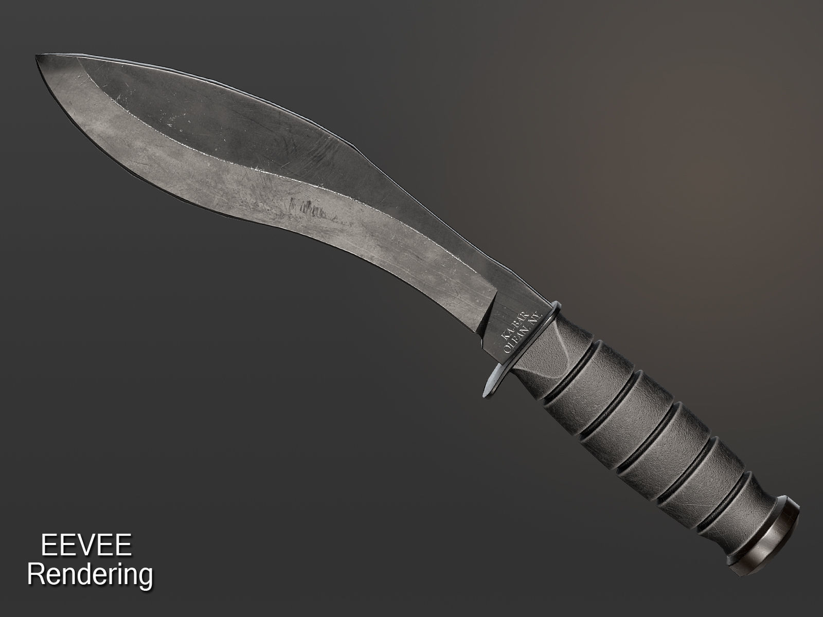 KA-BAR Combat Kukri Low-poly 3D model_6
