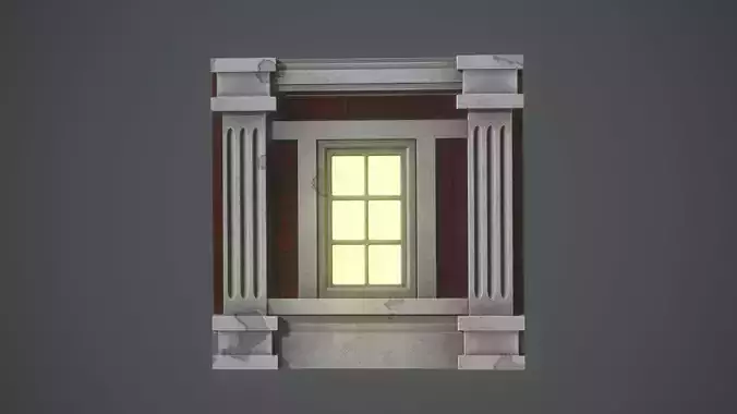Concrete Window Arch Low-poly 3D model