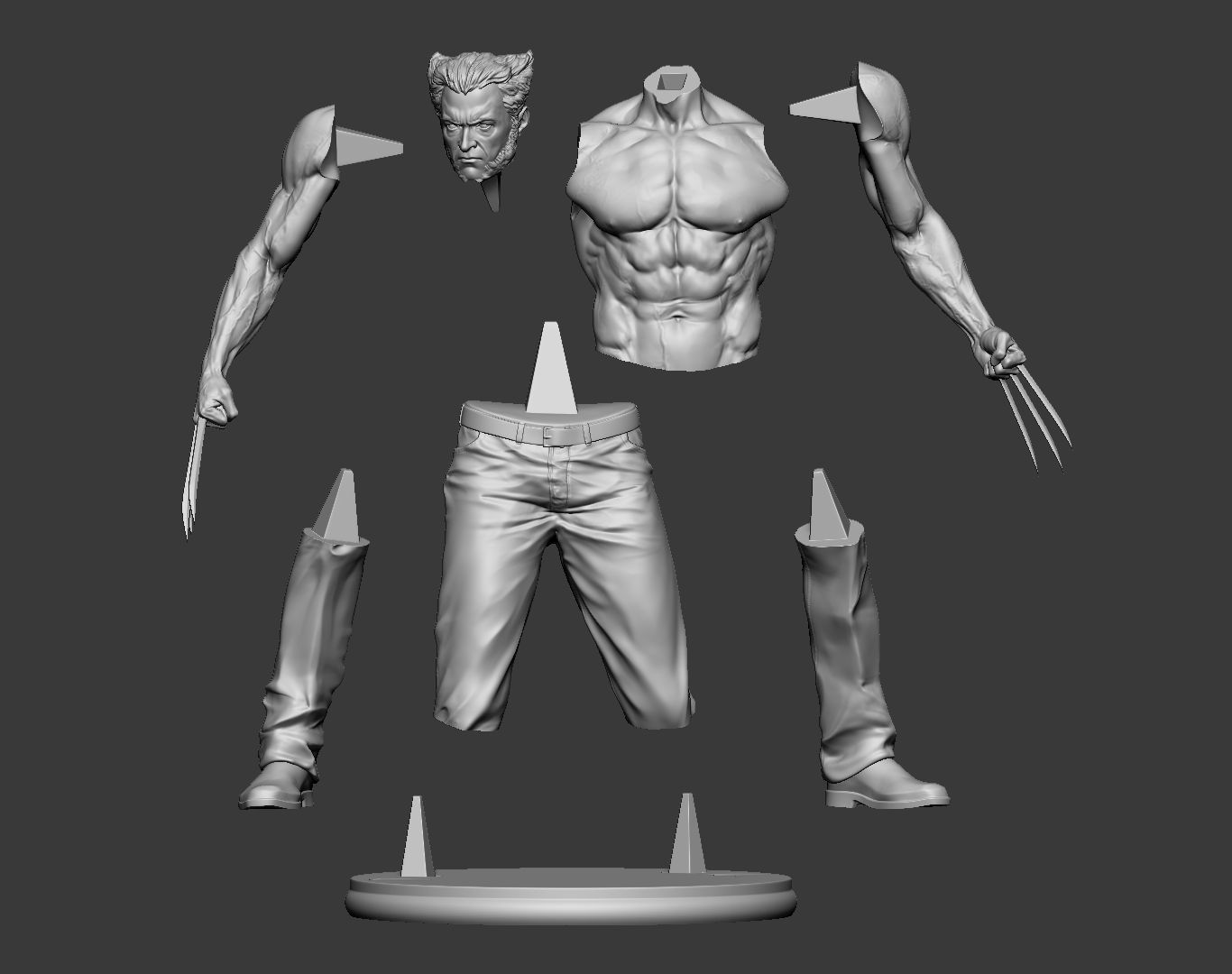 Hugh Jackman Wolverine Logan 3d print model 3D print model_4