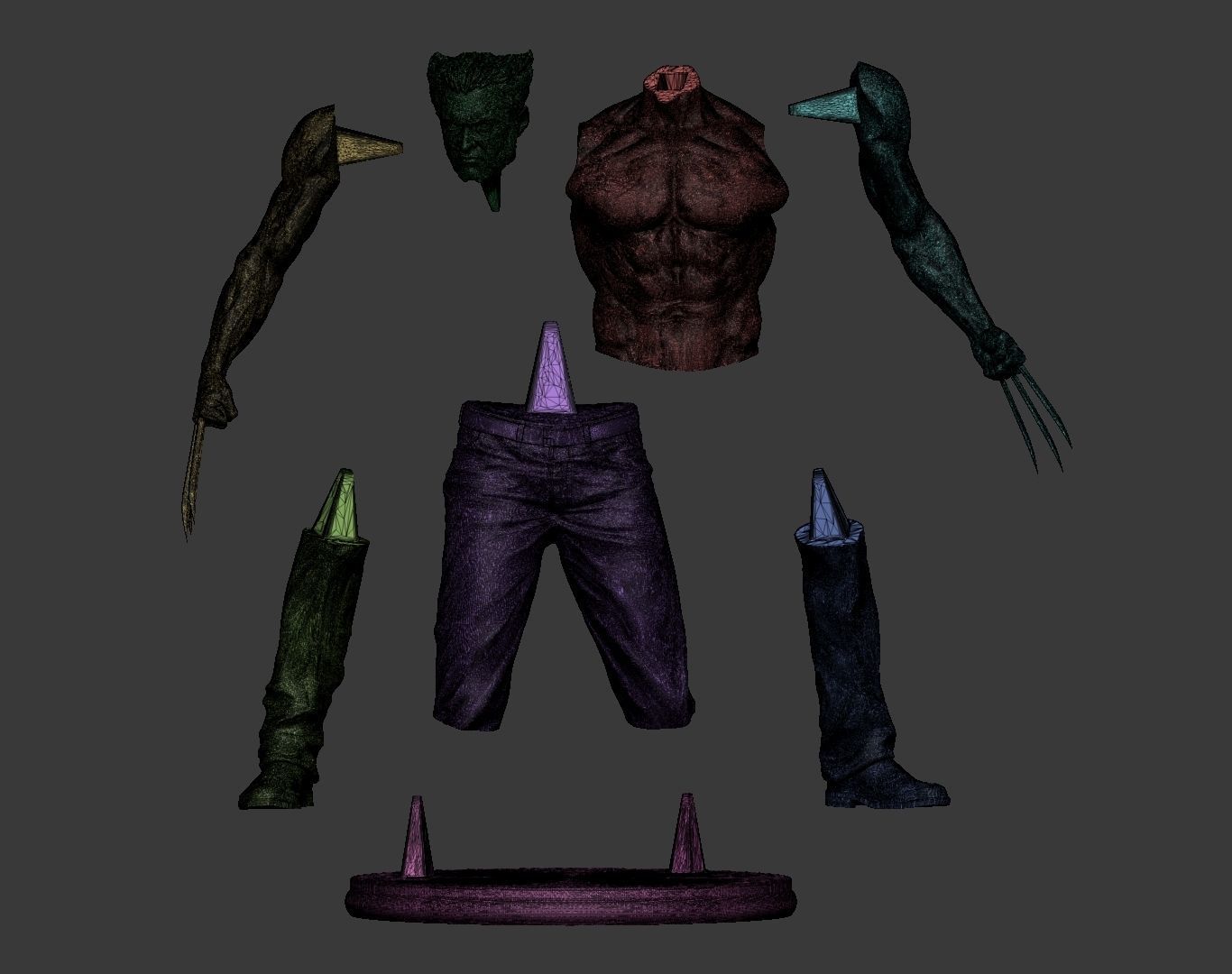 Hugh Jackman Wolverine Logan 3d print model 3D print model_5