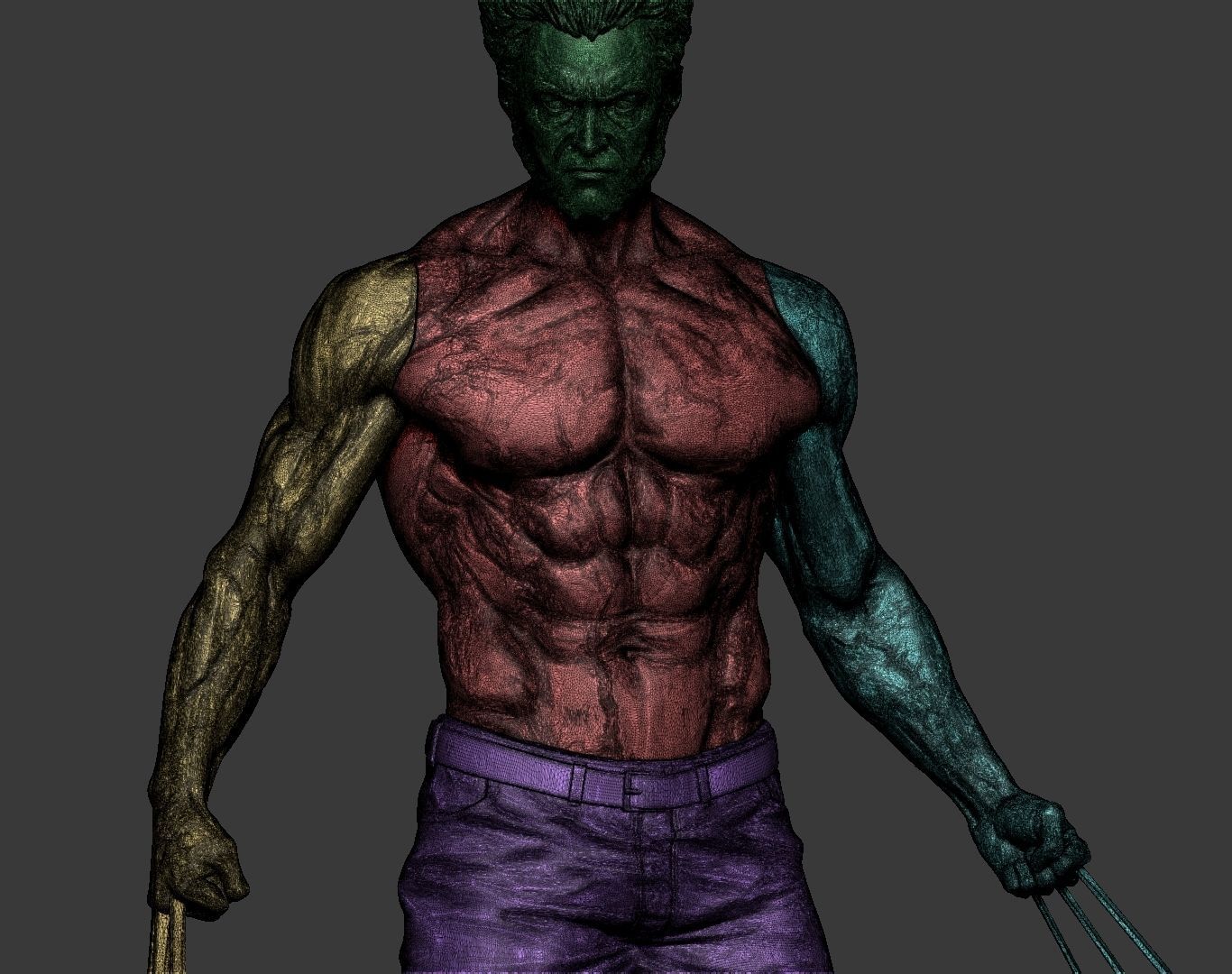 Hugh Jackman Wolverine Logan 3d print model 3D print model_27