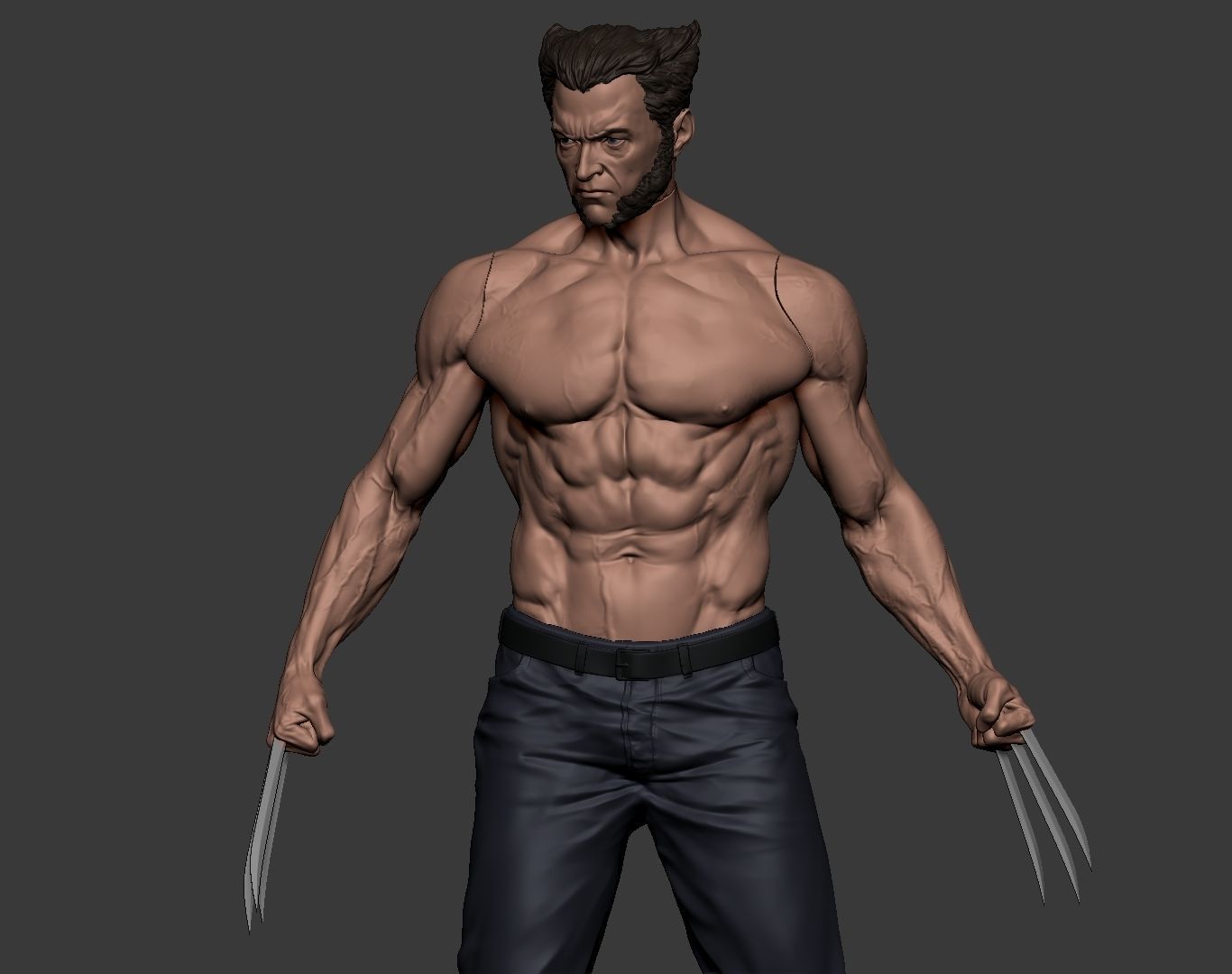 Hugh Jackman Wolverine Logan 3d print model 3D print model_28