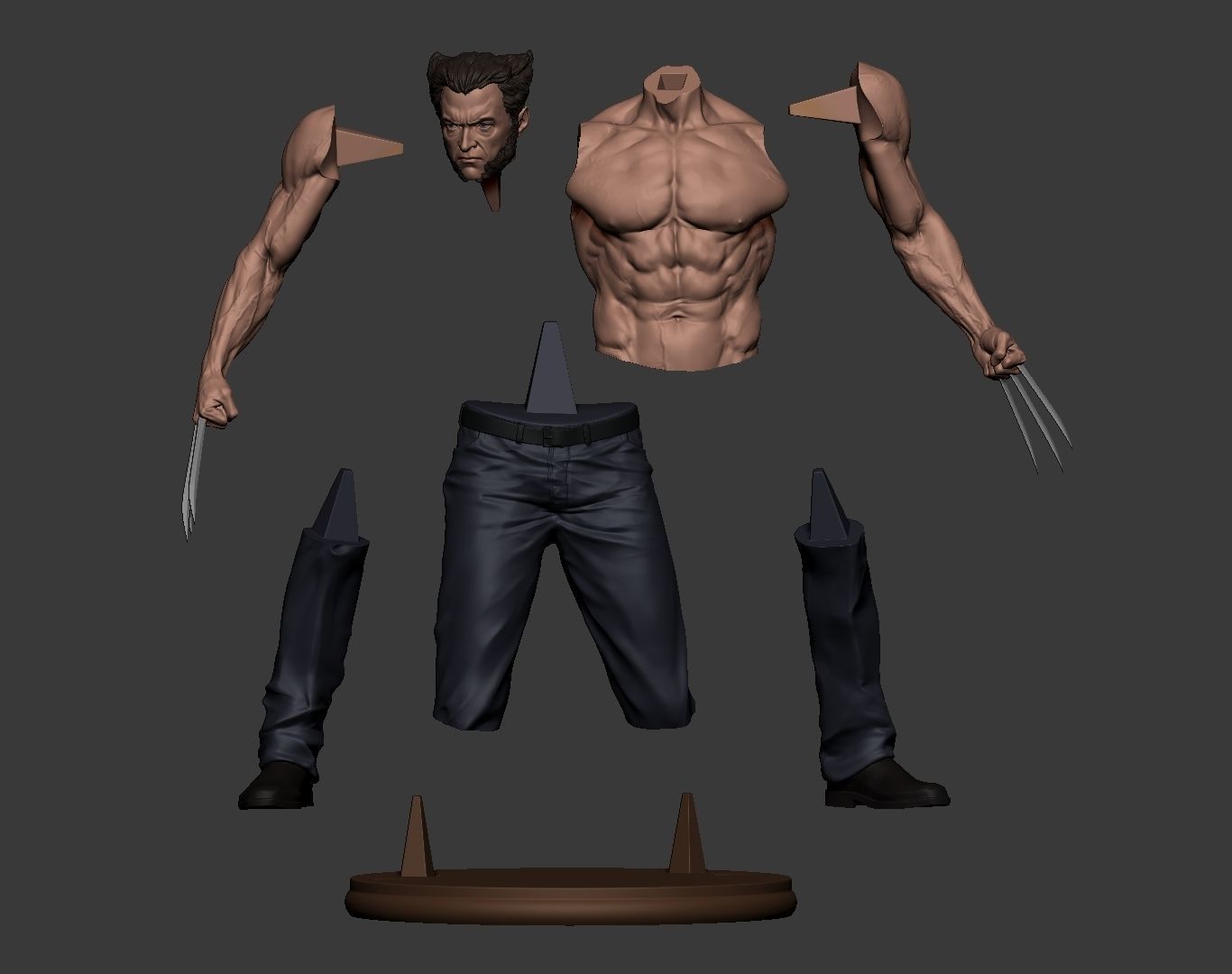 Hugh Jackman Wolverine Logan 3d print model 3D print model_3