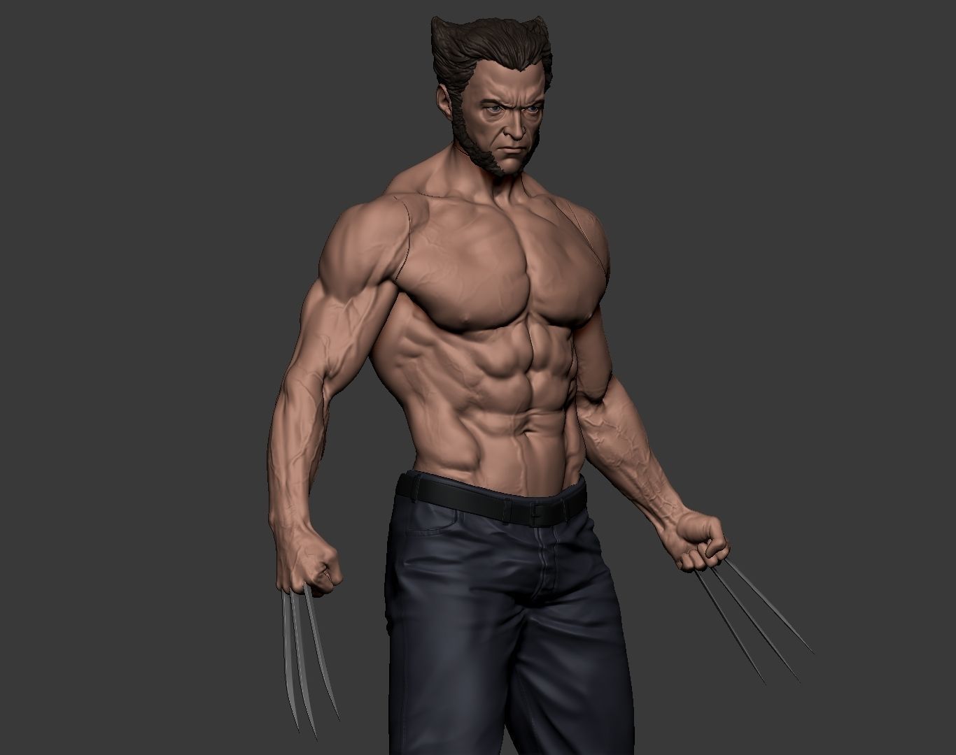 Hugh Jackman Wolverine Logan 3d print model 3D print model_42