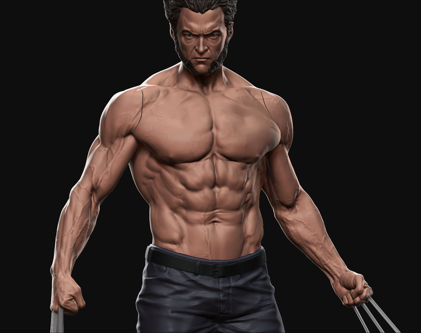 Hugh Jackman Wolverine Logan 3d print model 3D print model_25