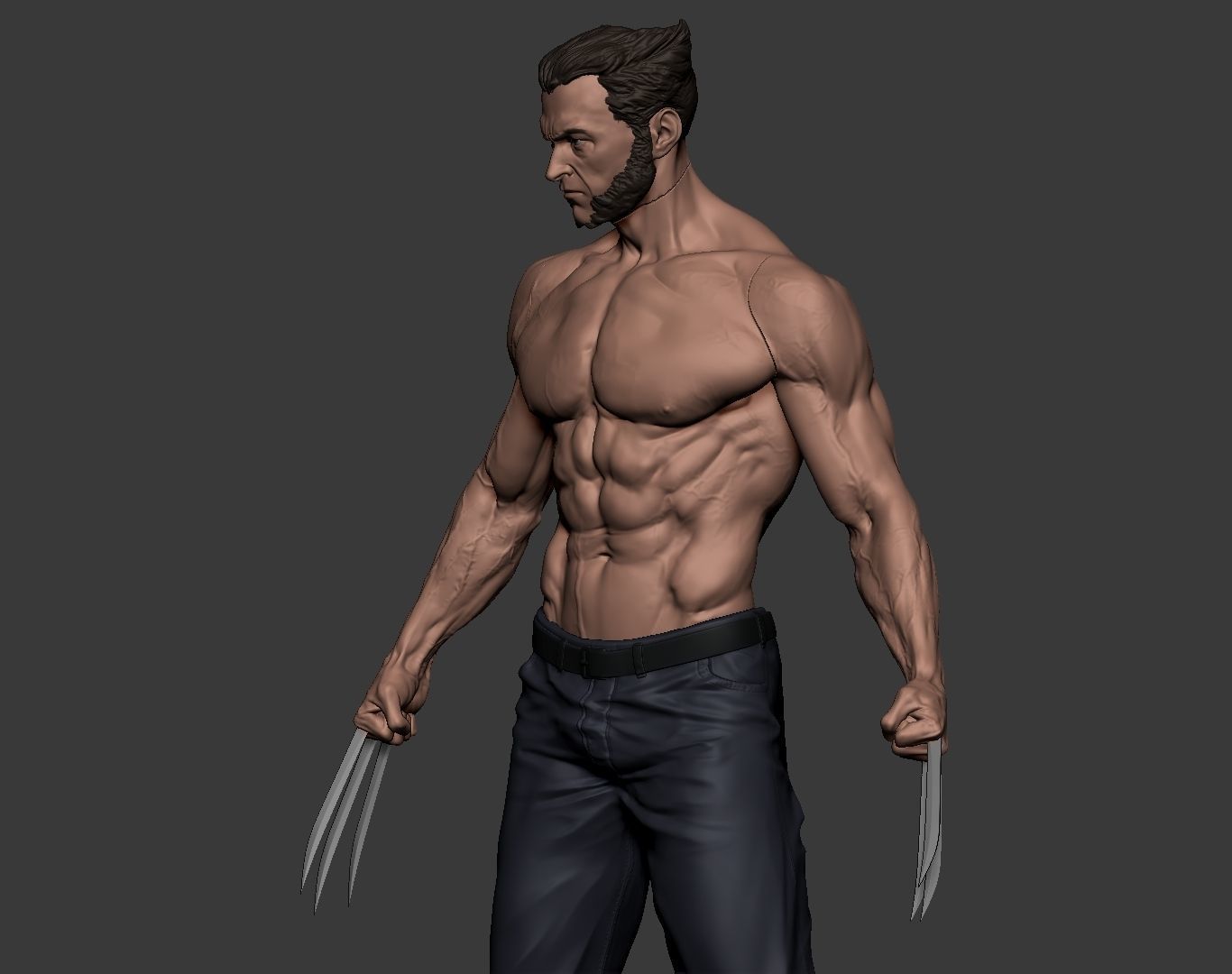 Hugh Jackman Wolverine Logan 3d print model 3D print model_30