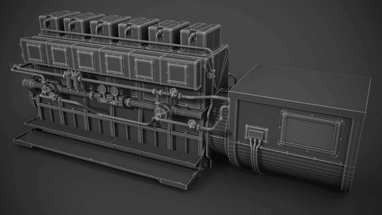 Industrial diesel-generator 3D model_13