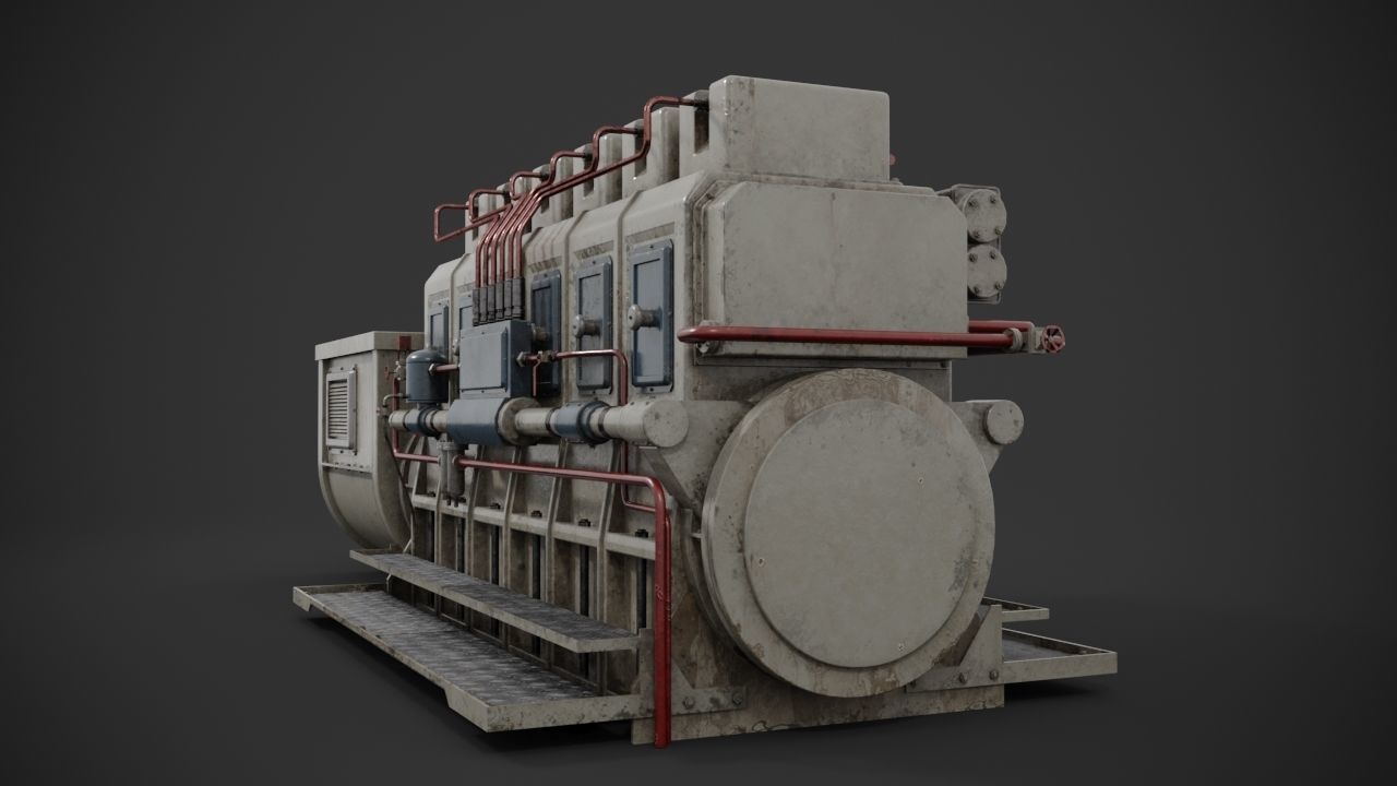 Industrial diesel-generator 3D model_7