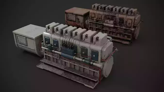 Industrial diesel-generator 3D model