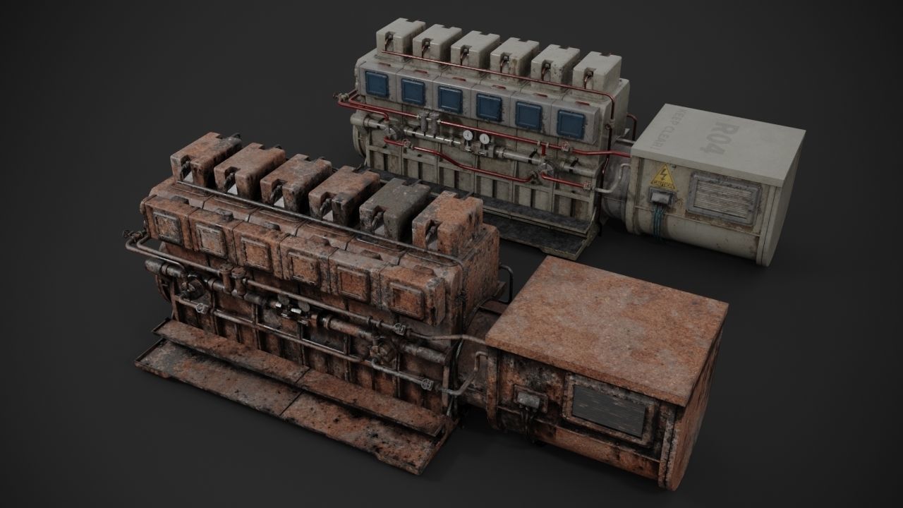 Industrial diesel-generator 3D model_2
