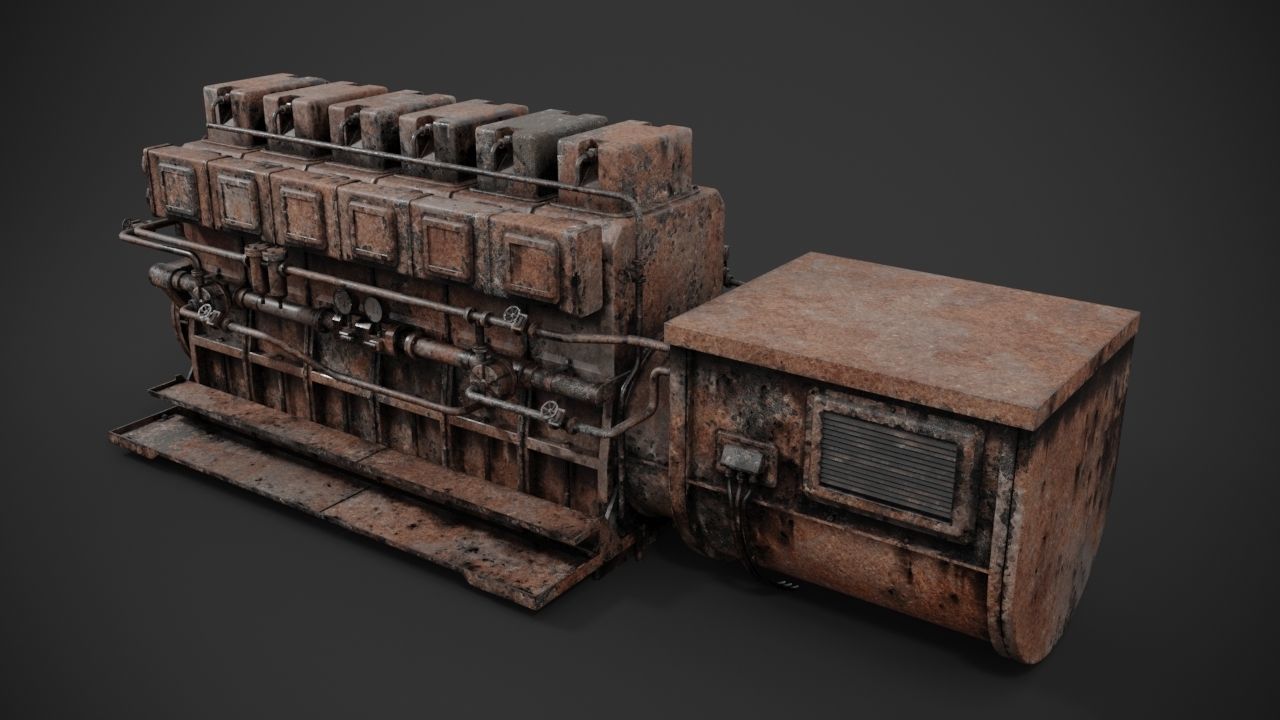 Industrial diesel-generator 3D model_9