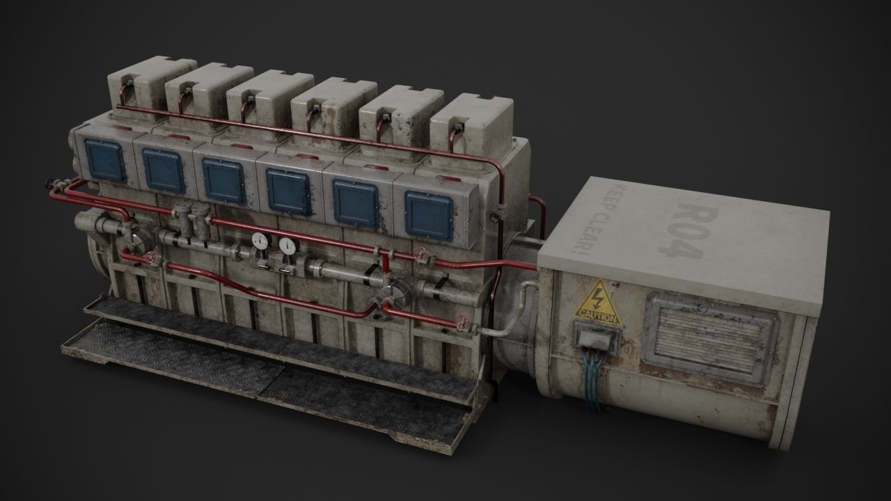 Industrial diesel-generator 3D model_3