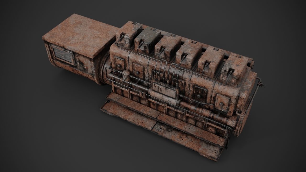 Industrial diesel-generator 3D model_11