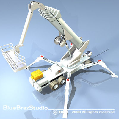 Wheeled Spider Platform 3D model_9