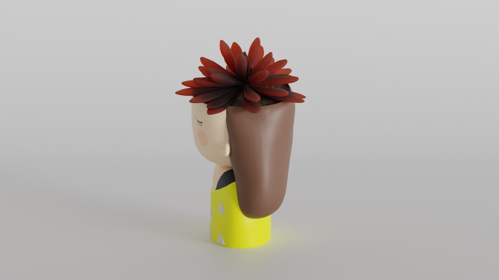 Charming Girl Planter 3D print model_6