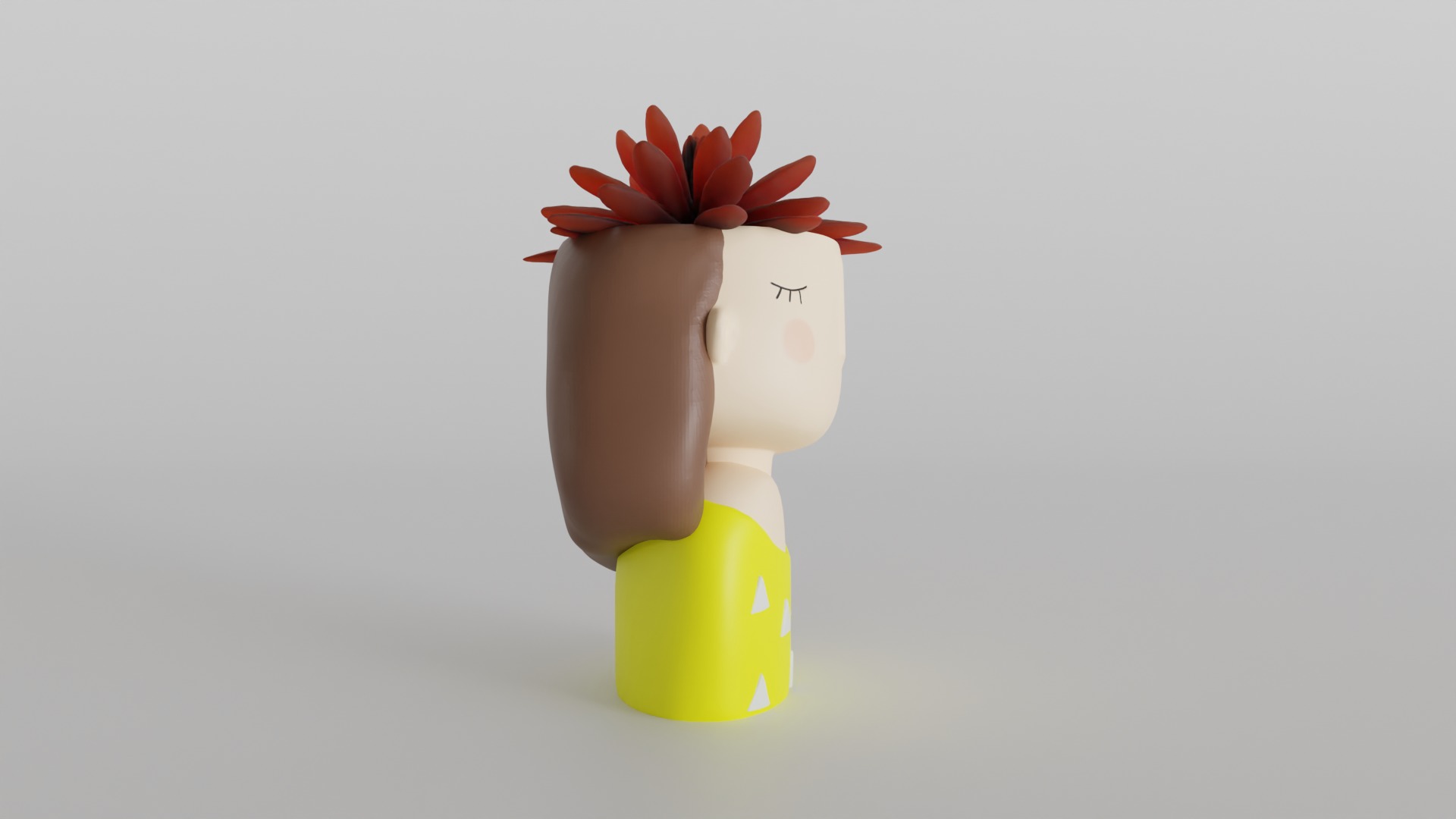 Charming Girl Planter 3D print model_2